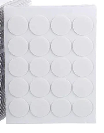 Round double-sided foam candle wick sticker in 15mm and 20mm dot diameters for soy wax candle making