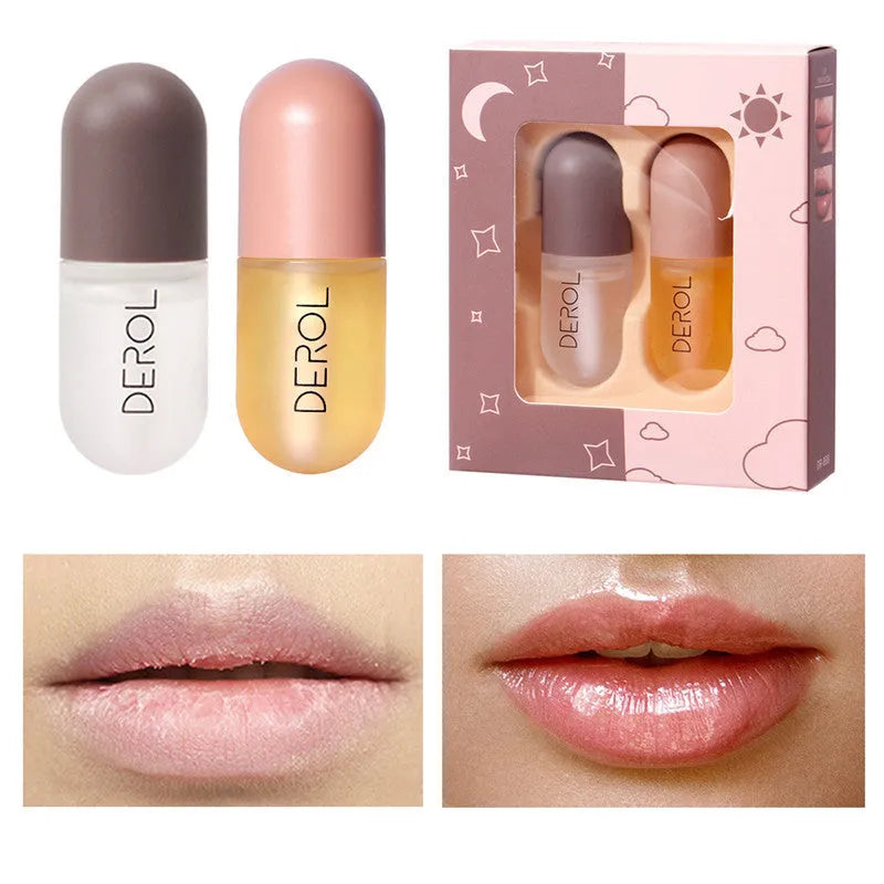 Clear lip plumper oil 5.5ml in light yellow with reflective shine