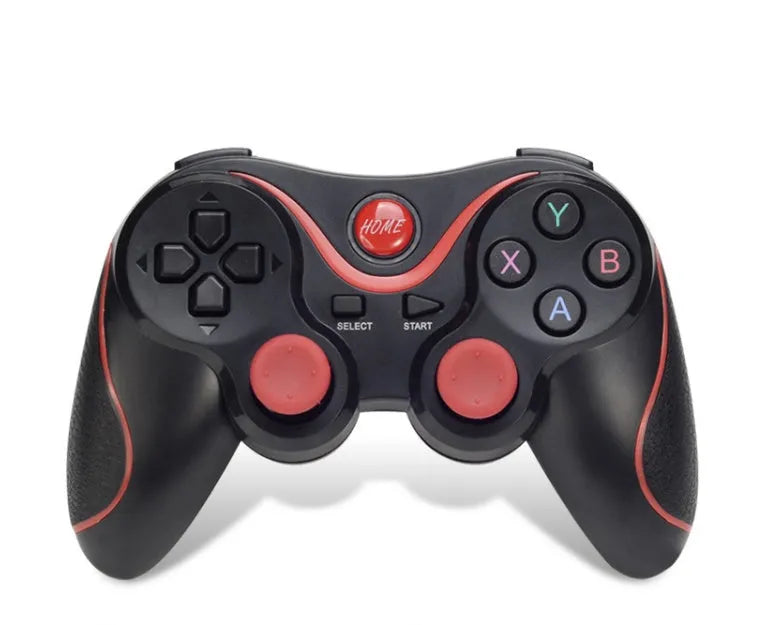 Upgraded X3 Bluetooth wireless game controller for Android phones with attached mobile phone clip.
