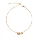 Gold and silver alloy women's bracelet with a simple pineapple charm design.