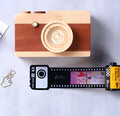 Memory colour film album wooden box set with tote bag in yellow, pink, or blue colour options