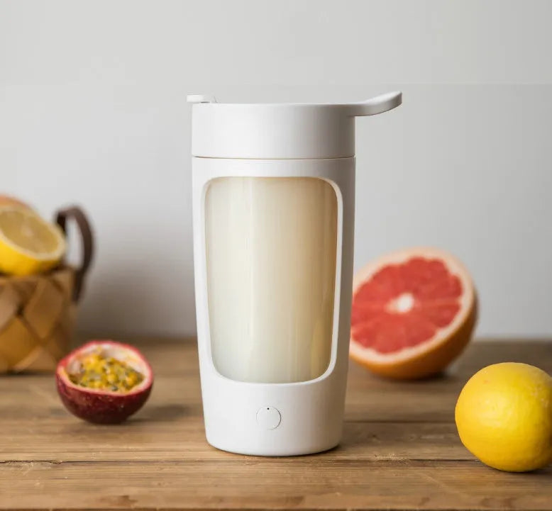 Portable USB rechargeable blender cup in black, blue, pink or white colours