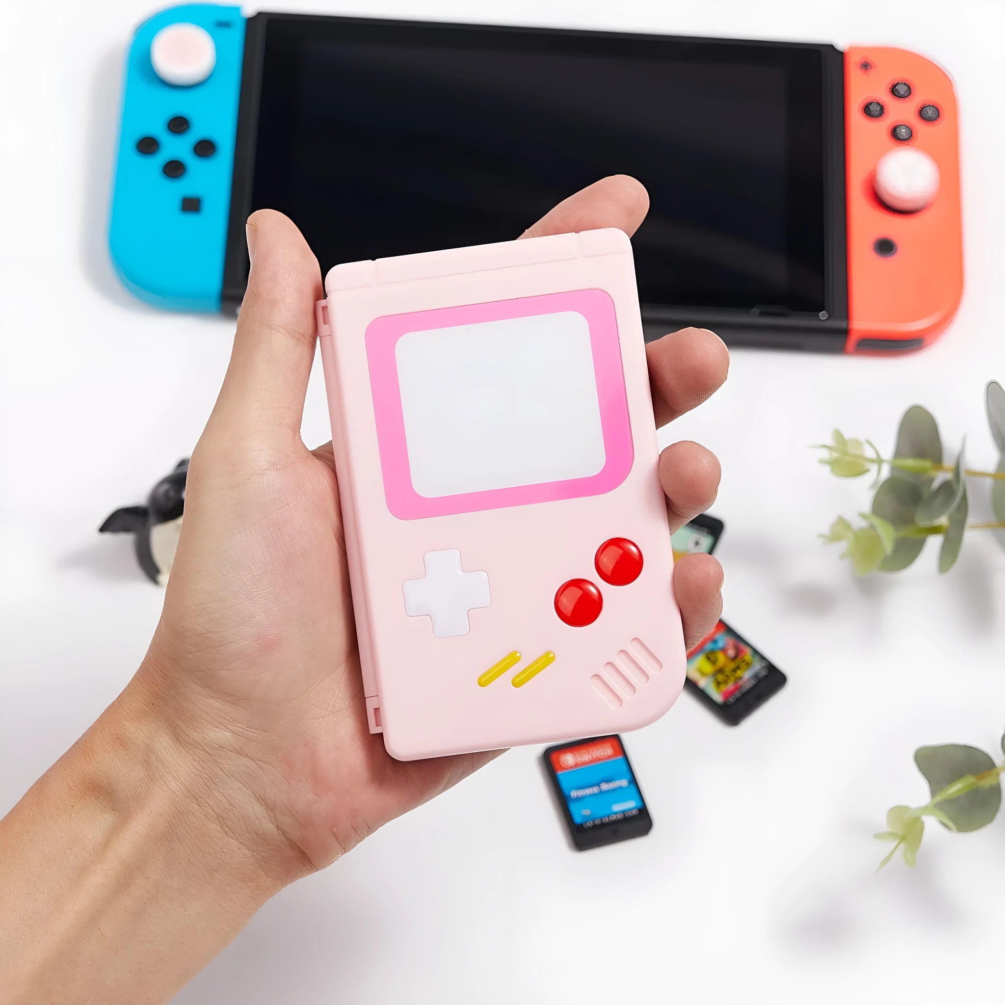 Compact blue Nintendo Switch game card storage case for Switch OLED and Lite consoles.