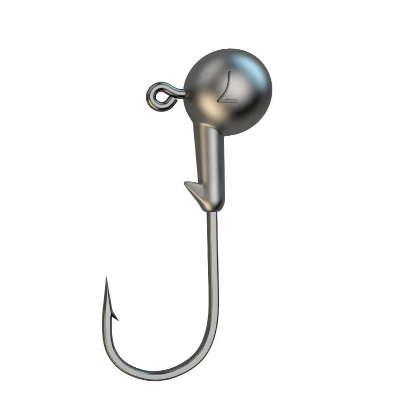 Set of 50 primary colour 7G lead-headed fishing jig hooks with enhanced strength steel construction.