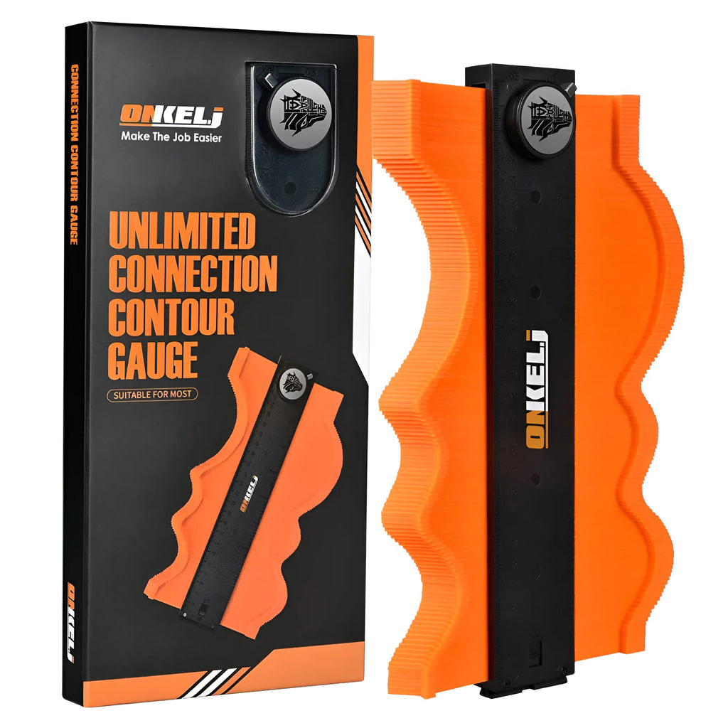 10-inch contour gauge with lock mechanism and stainless steel pins on ABS plastic body