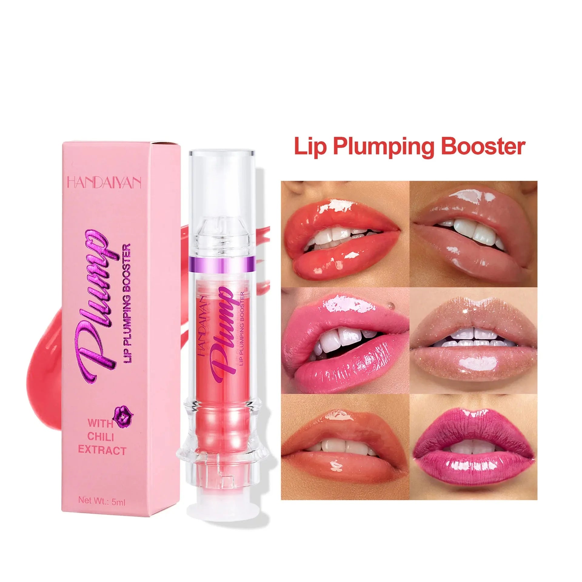 Tube lip gloss liquid lipstick in six colour options with shiny finish
