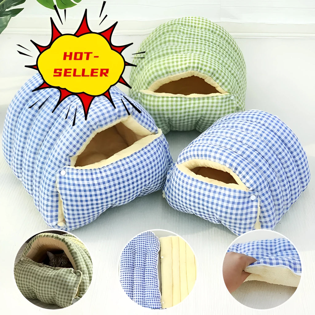 Four seasons removable washable enclosed cat kennel in cloth with semi-enclosed design, available in multiple colours and two sizes