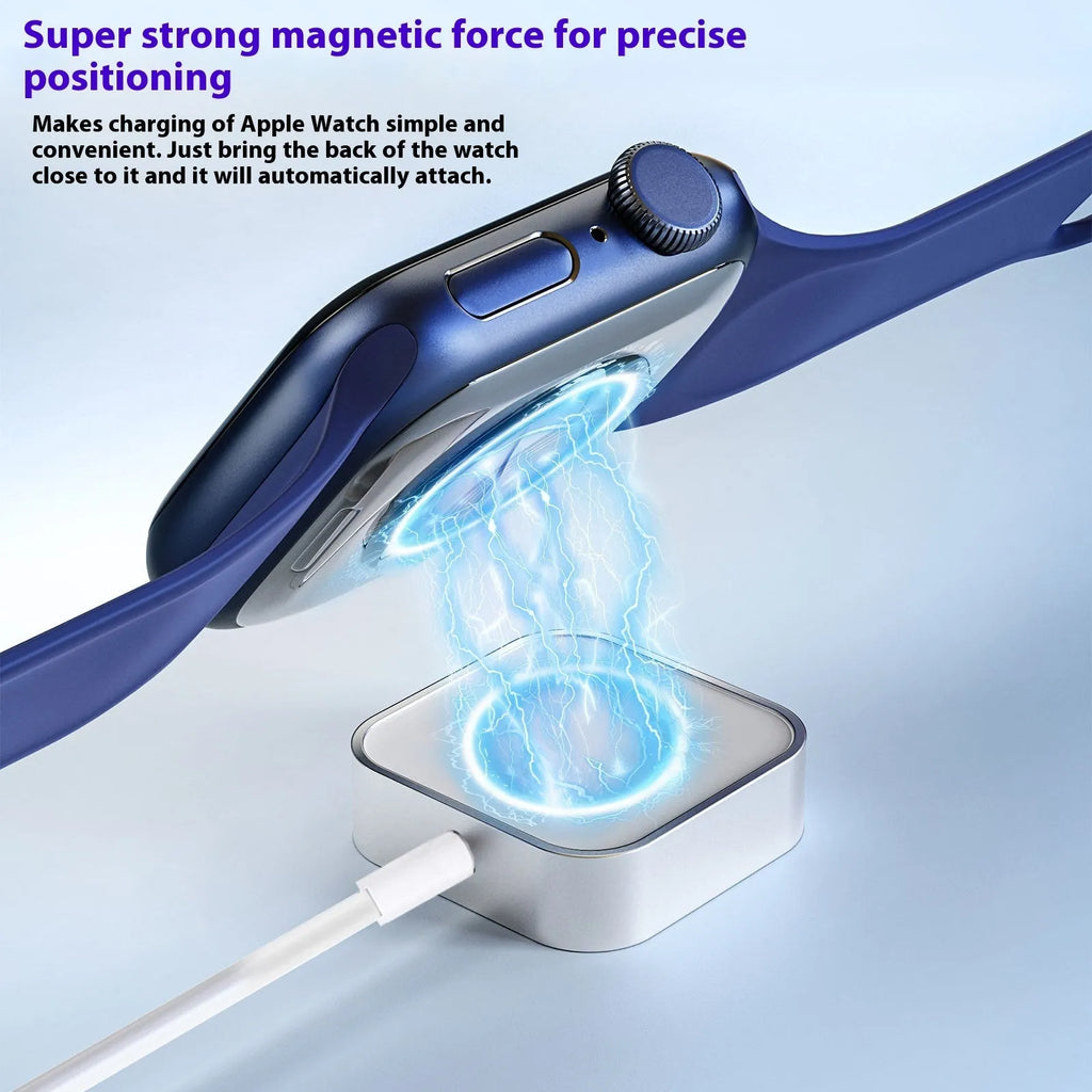 Magnetic wireless charger for watch mini in Black standard edition on a surface