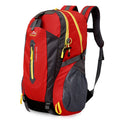 Oxford travel backpack for mountaineering 36-55L in green, plain pattern, side view