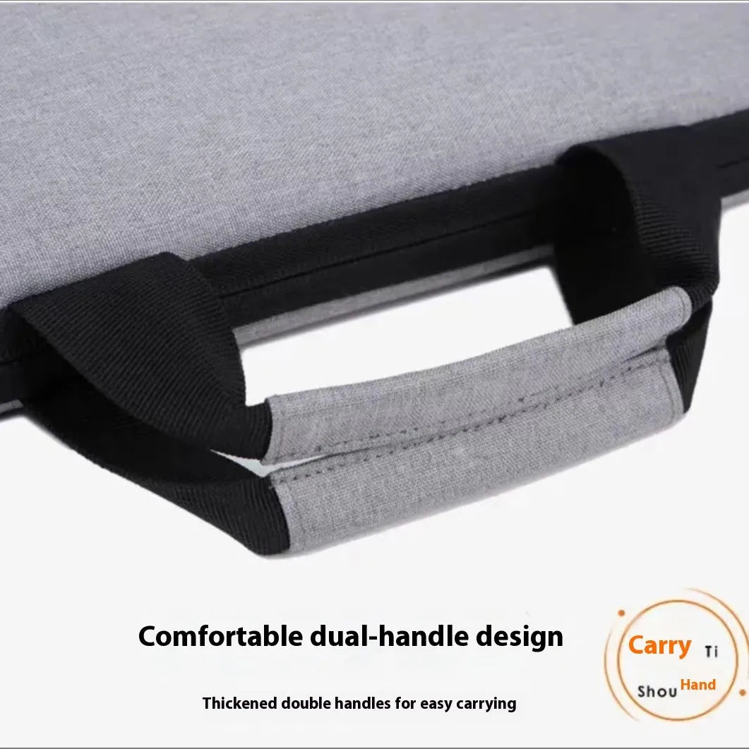 Grey lightweight men's laptop bag with Oxford cloth exterior and inner lining