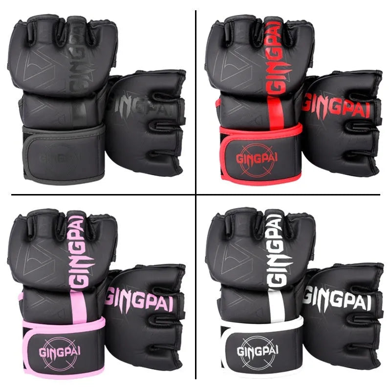 PU leather Sanda training gloves for combat and sandbag work in multiple colour options