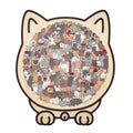 135-piece cat-shaped wooden puzzle, 23.7 x 21.8 cm, shown in Macaron Color, Maillard Color, Morandi and Wooden Primary Color