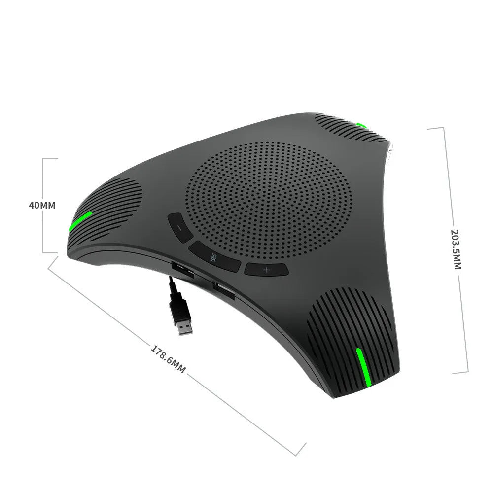 Black wired USB microphone, 5W 5V, 203.5x178.6x40mm, for desktop recording and podcast use