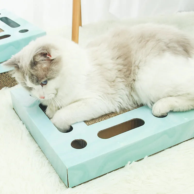 Large corrugated paper cat scratching board in rectangle shape for floor use