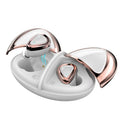 True wireless Bluetooth headset in Champagne White with breathing light and earplug design