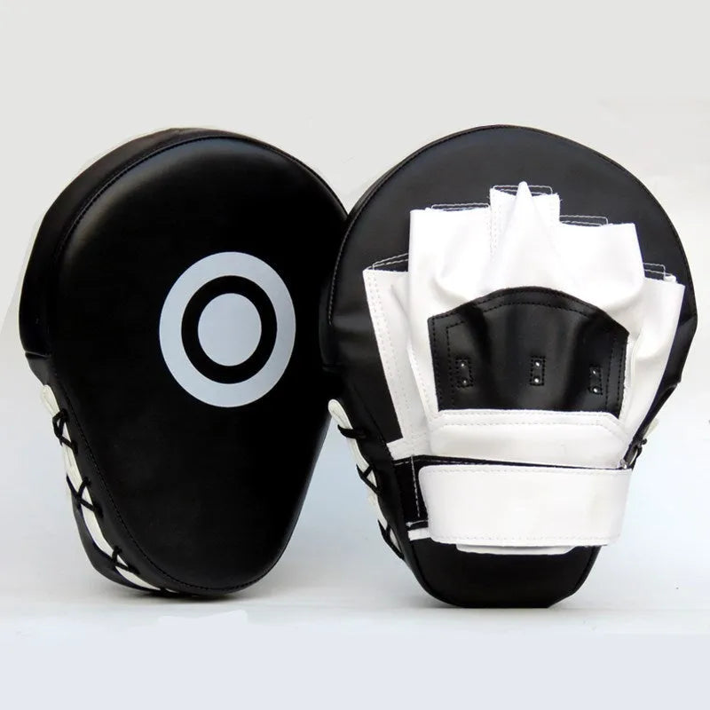 Black and white vertical boxing target pad, 24x20x5cm, PU material for martial arts striking practice.