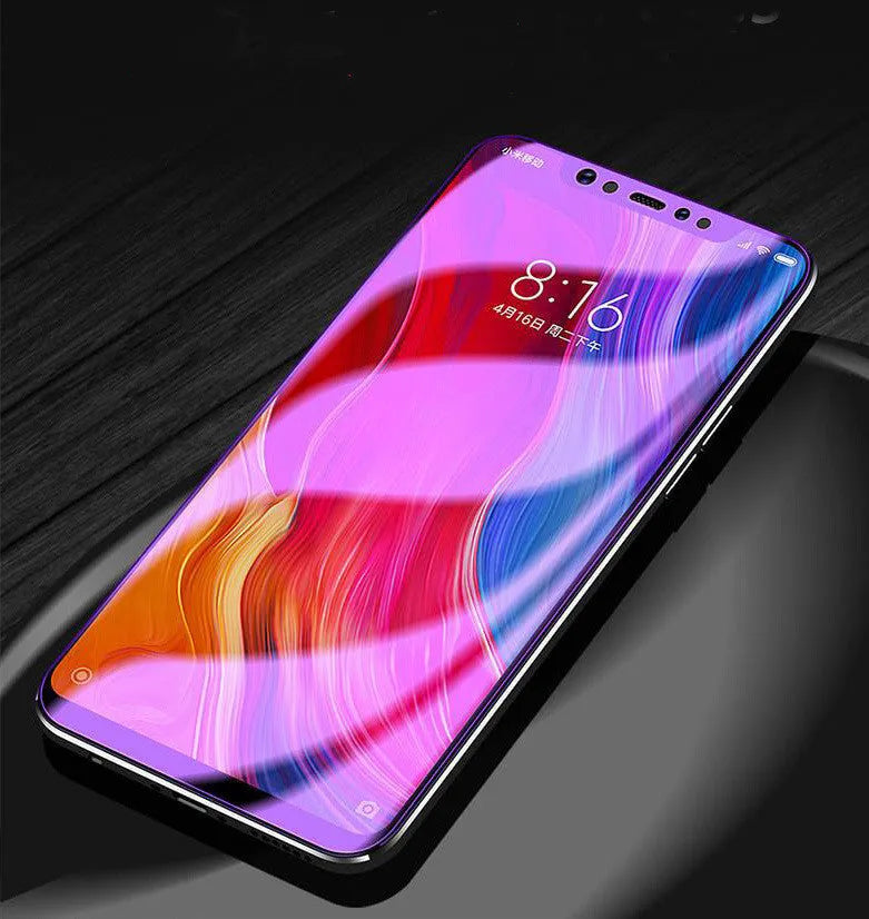 Tempered glass screen protector for Vivo smartphones with full-screen violet light design