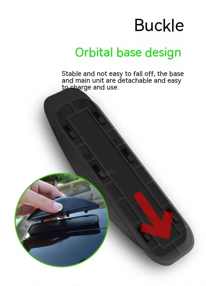 Black and white vehicle-mounted laser units with remote controls for external vehicle lighting