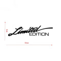 Limited edition laser reflective car sticker with black text design on PET material