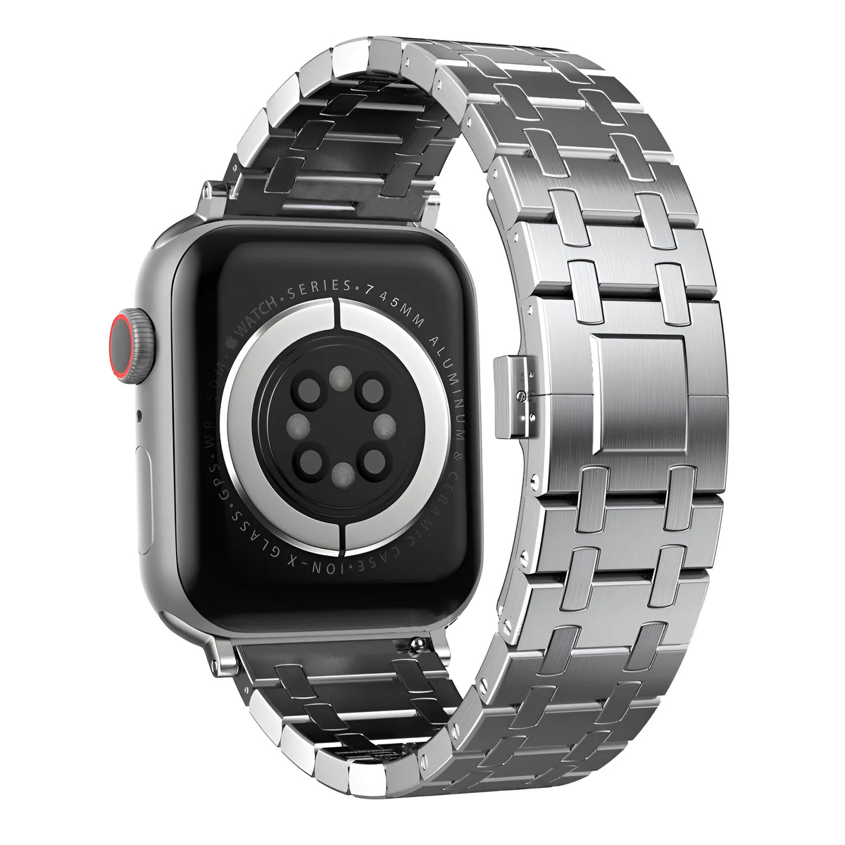 Stainless steel watch band in black, gold, rose gold, or silver for Apple 38-45mm and 22mm fittings