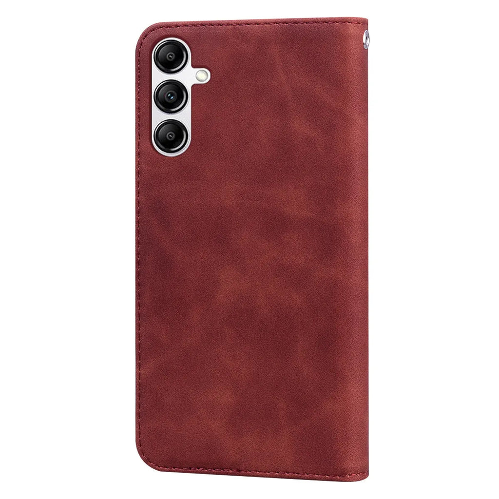 Business mobile phone leather case with suction frosted card flip, TPU PU, card insertion, in black red blue green brown