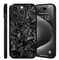 Blue gold splicing carbon fibre anti drop phone case for iPhone 16 Pro Max