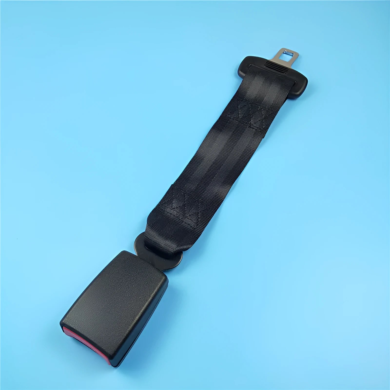 Black 36cm long ribbon car seat belt extender for 21mm inserts