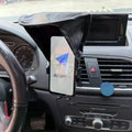 Black car phone holder sunshade shield with ribbon side block attached to vehicle air outlet