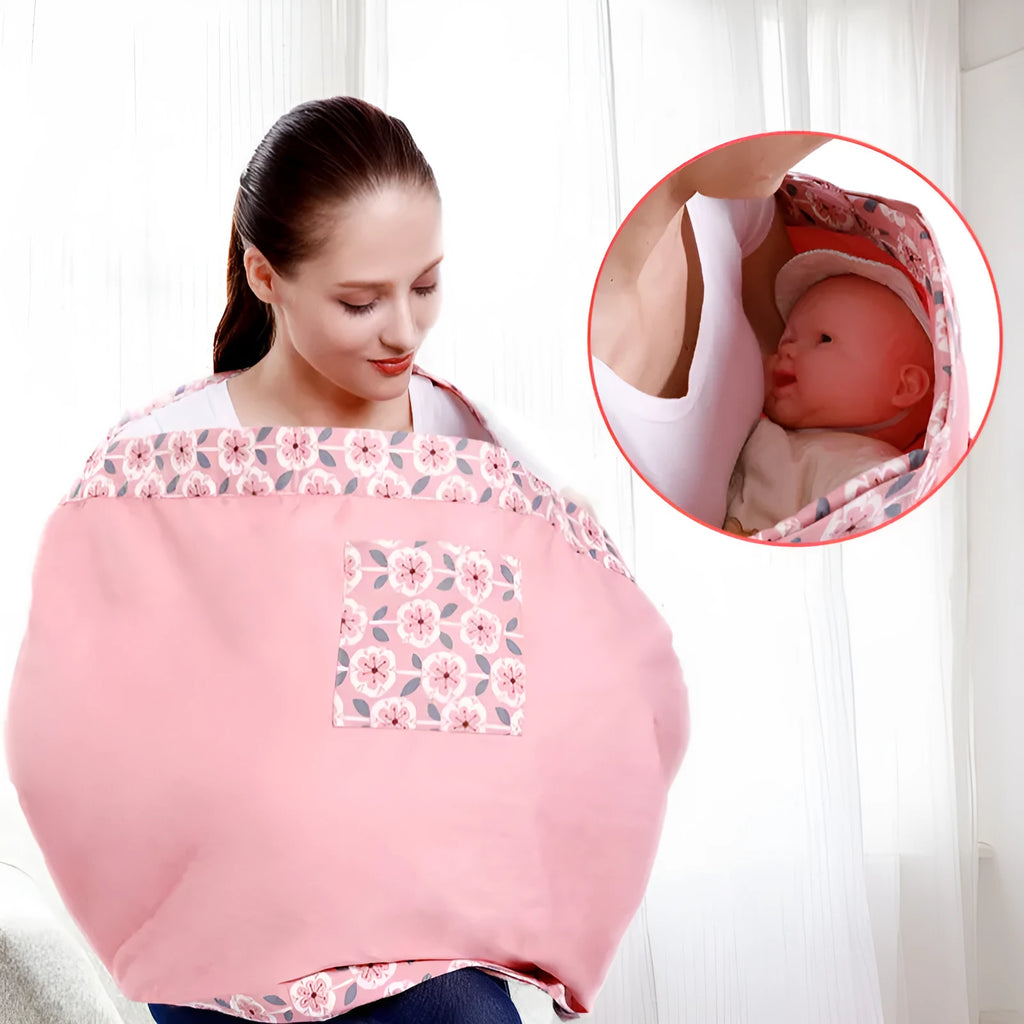 Adjustable baby wrap carrier sling in various colours, shown as a cotton or mesh infant carrier and nursing cover.