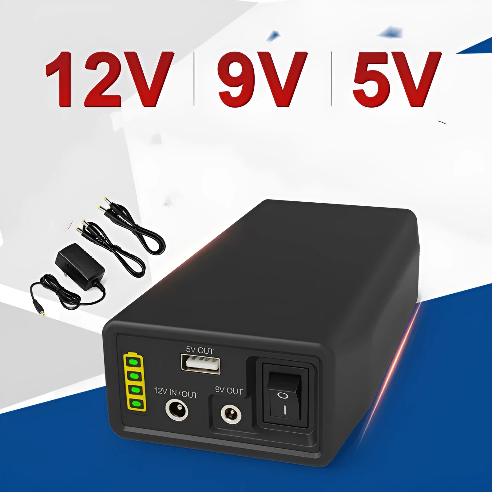 LF4100 compact black 12V lithium iron phosphate battery with charger and cables
