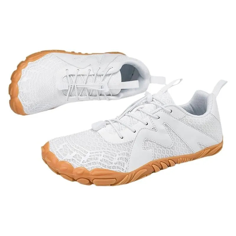 Couple Sports Climbing Shoes in Flyknit with rubber sole, shown in multiple colour options.