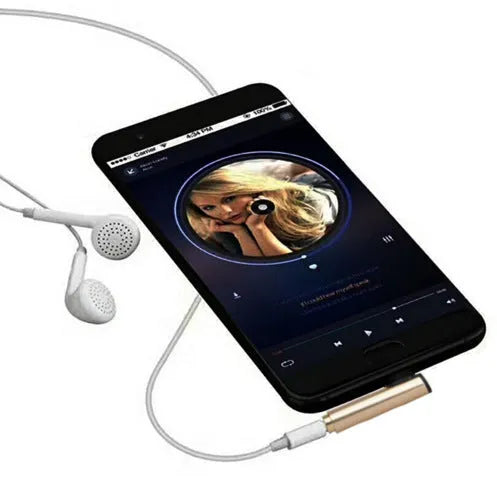 Type-C to 3.5mm audio and charging 2-in-1 adapter with aluminium alloy shell in multiple colours