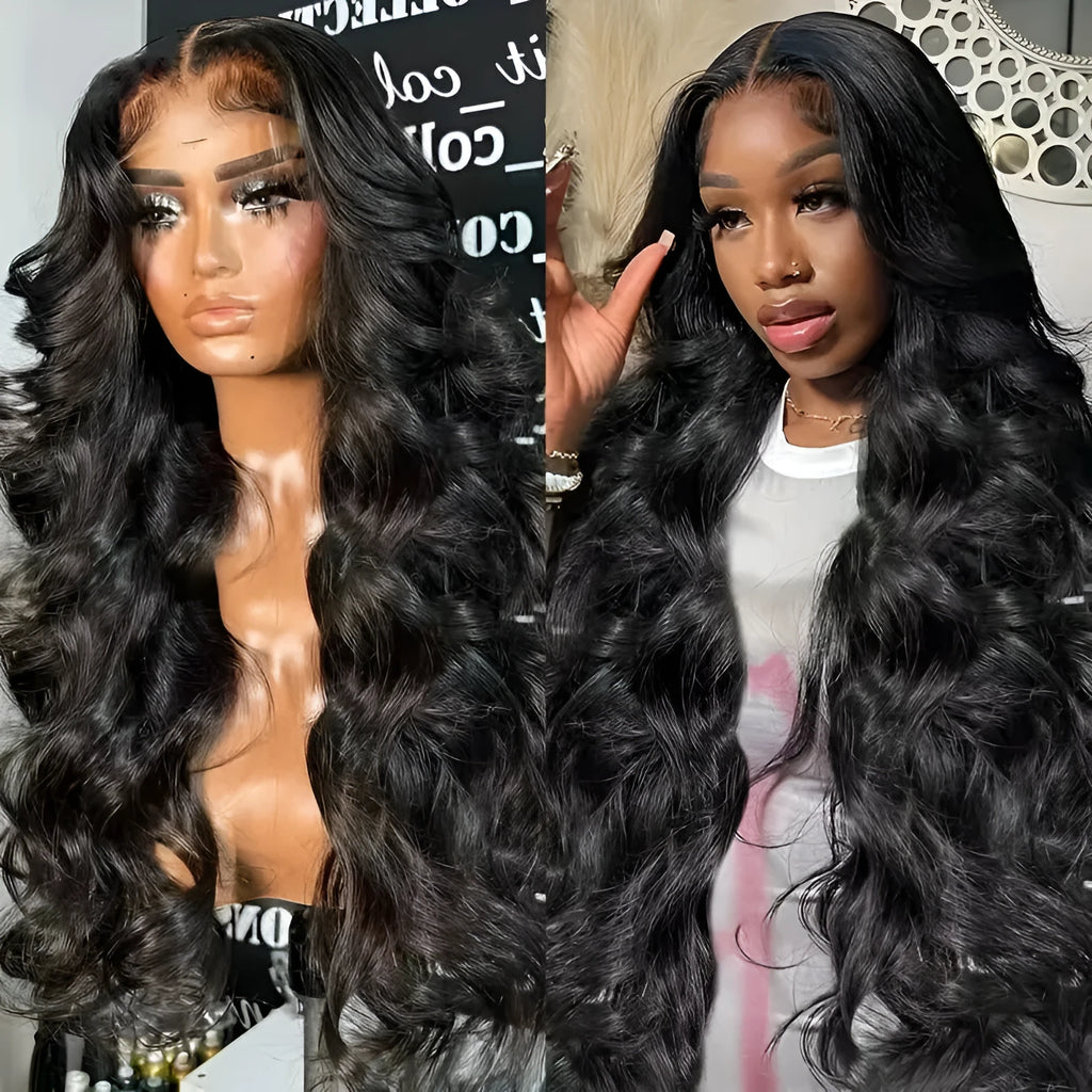 Natural high-temperature fibre front lace wig with medium big wave and side bangs in light gold colour