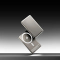 Gun grey magnetic wireless power bank showing slim 9mm profile and compact design