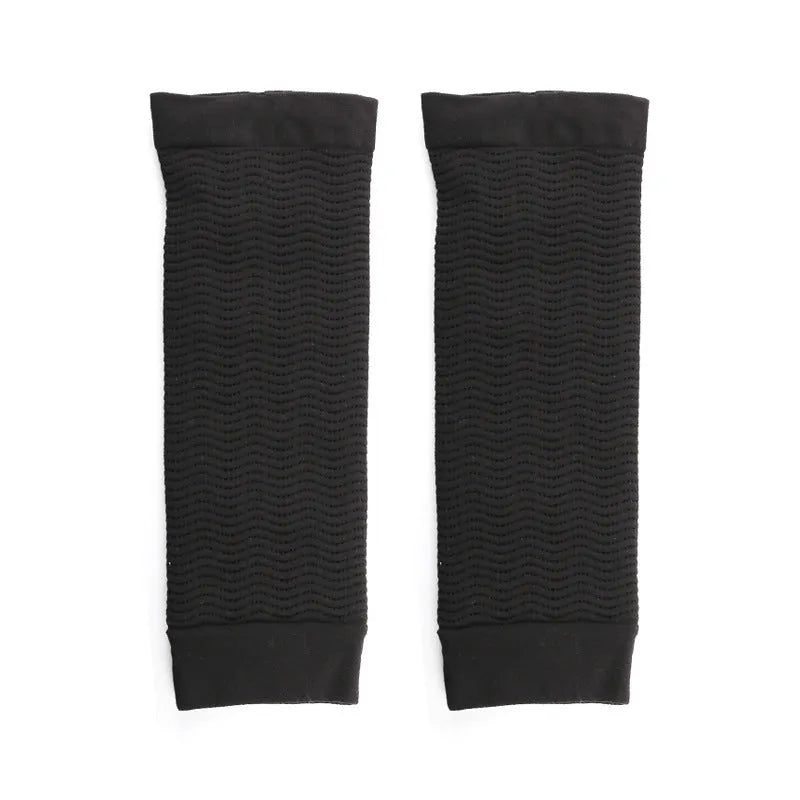 Women's shaping arm sleeves pair in black or skin colour, free size nylon construction