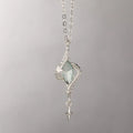 Mori style hollow out pendant necklace with cross chain in alloy, showing adjustable length from 41cm to 50cm