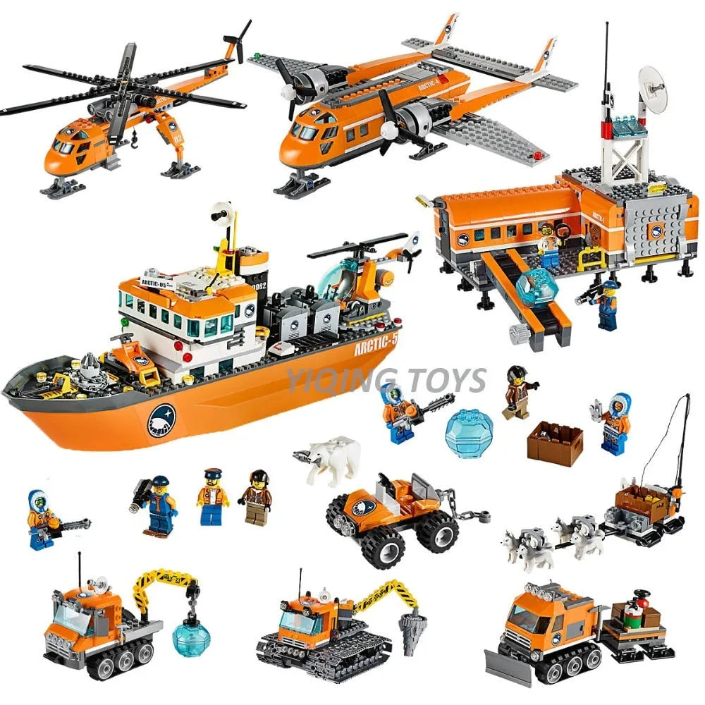 Arctic icebreaker fleet building blocks set with 760 pieces in a 50 x 39.5 x 8.5cm box, ages 6 plus