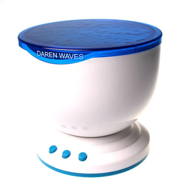 Blue ocean-themed LED projection lamp for children's rooms and play areas.