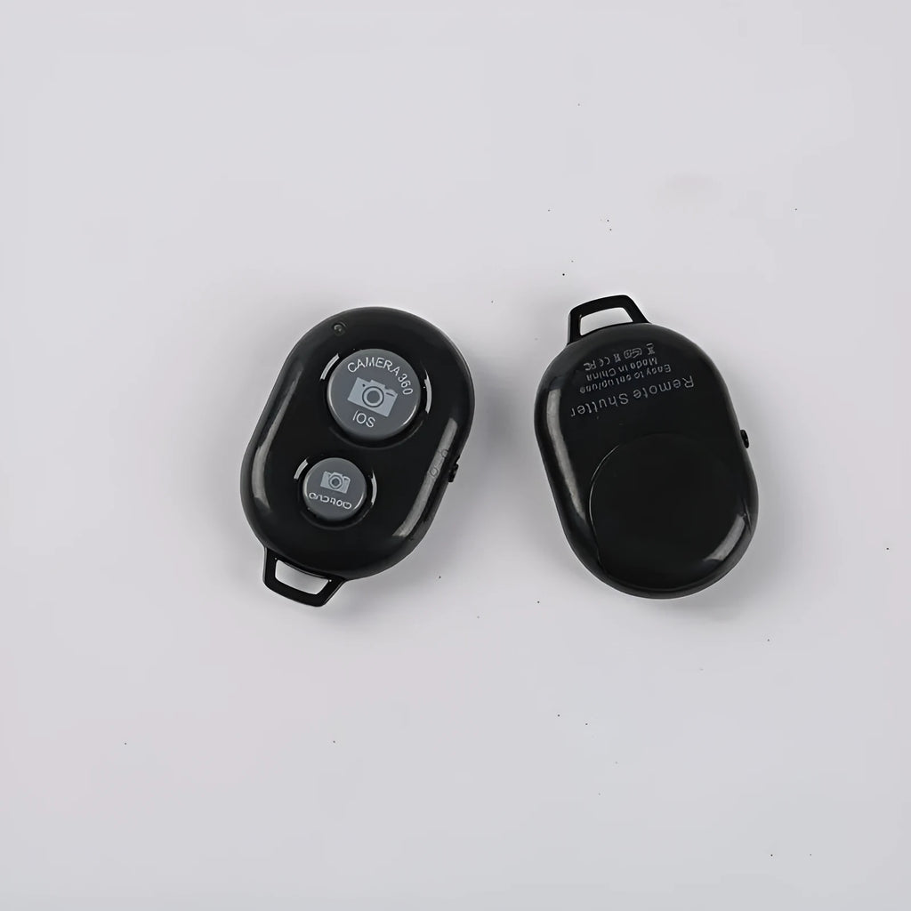 Black ABS wireless Bluetooth selfie remote shutter for mobile phone photography with 10-metre range