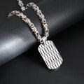 Men's titanium steel necklace with water ripple pendant on emperor chain in gold colour