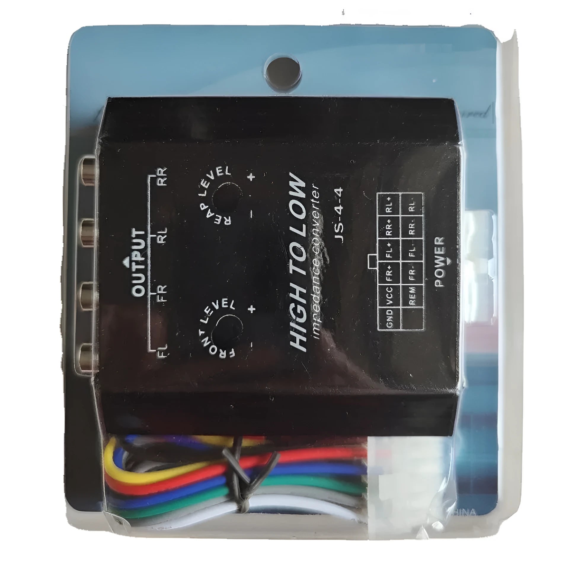 4-channel high-to-low audio converter aluminium alloy metal shell 80x80x25mm car audio modification