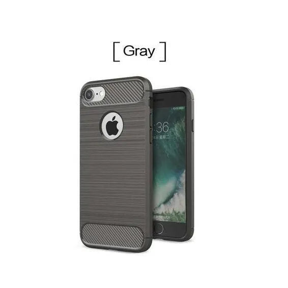 TPU shockproof iPhone case in black showing compatible models from iPhone 6 to XS Max
