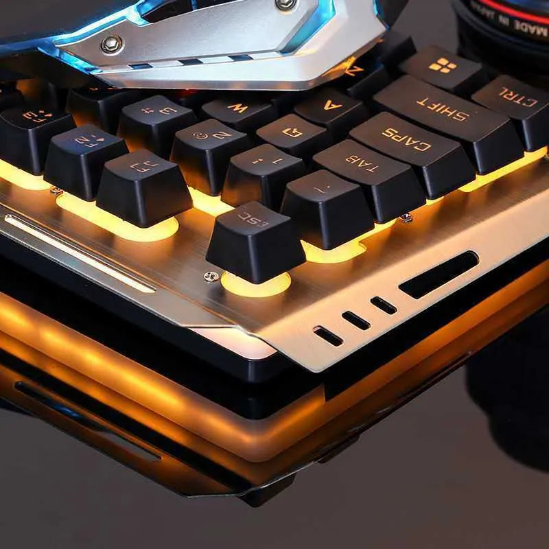 Wired gaming keyboard and mouse set with backlight, USB connection, 46cm length, for notebook and desktop