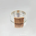 Copper geometric ring with silver golden electroplated finish and irregular vintage coil design.