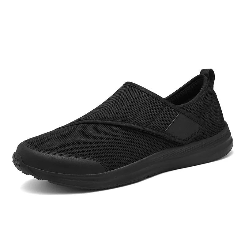 Mesh walking shoes with Velcro closure in black, blue, gray, or wine red colours