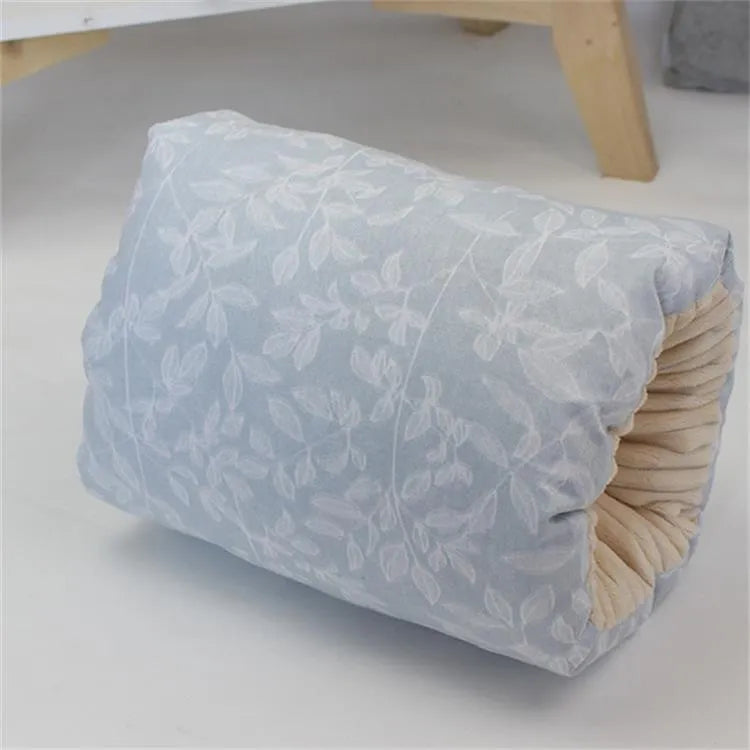 Adjustable cotton nursing arm pillow for breastfeeding support in blue triangle colour, 25x23cm, machine washable