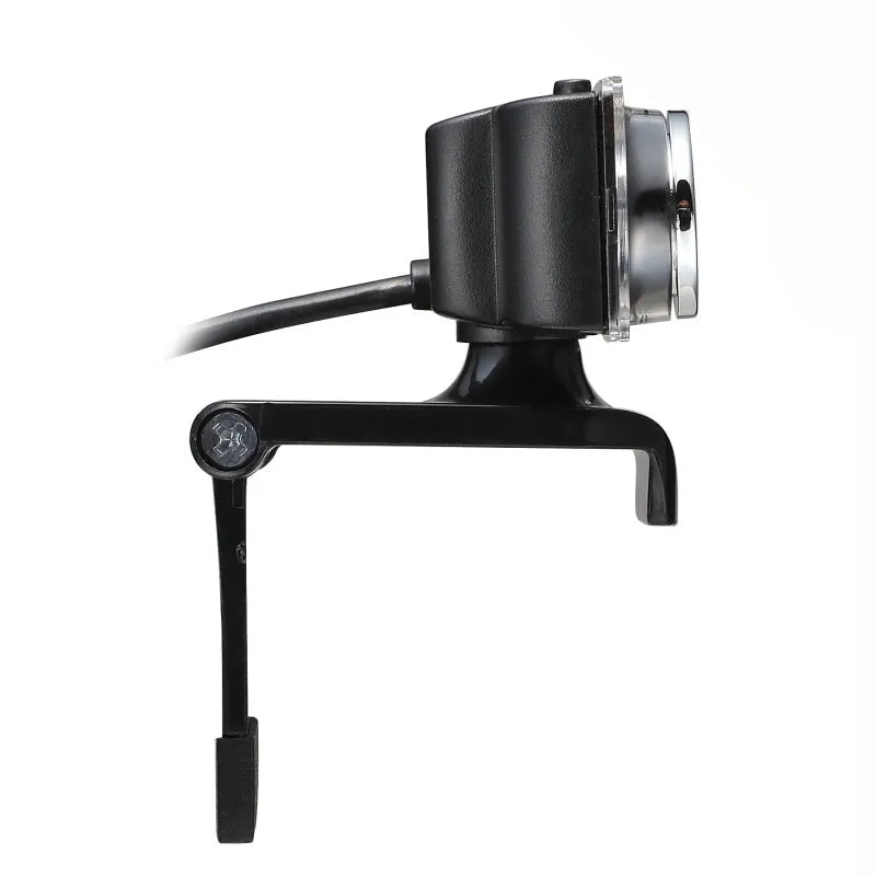 Black plastic HD computer camera with USB cable for notebooks, 13x13x8 cm