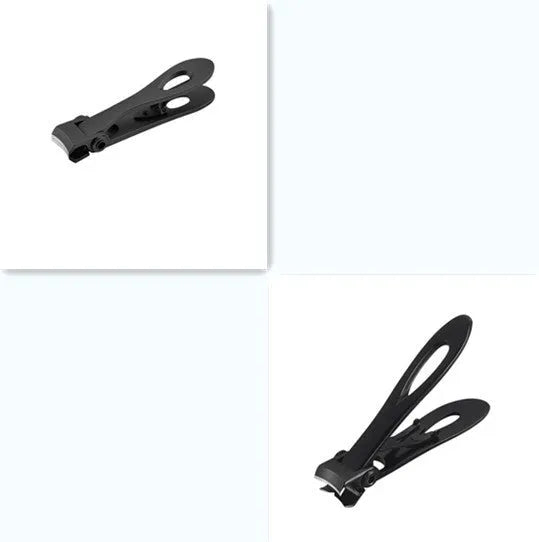 Silver stainless steel thick nail clippers with curved blades and ergonomic handle on white background