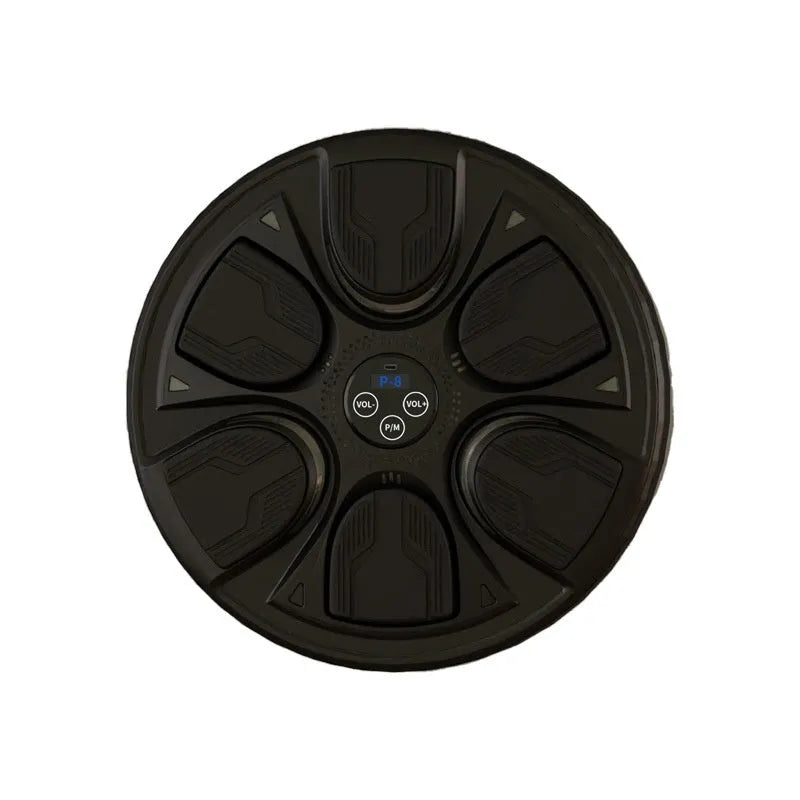 Black leather intelligent music boxing machine wall target with attached gloves for home training