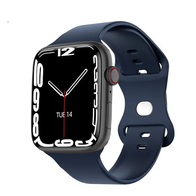 Series 7 smart watch with 1.9-inch colour screen and black silicone strap showing NFC door access